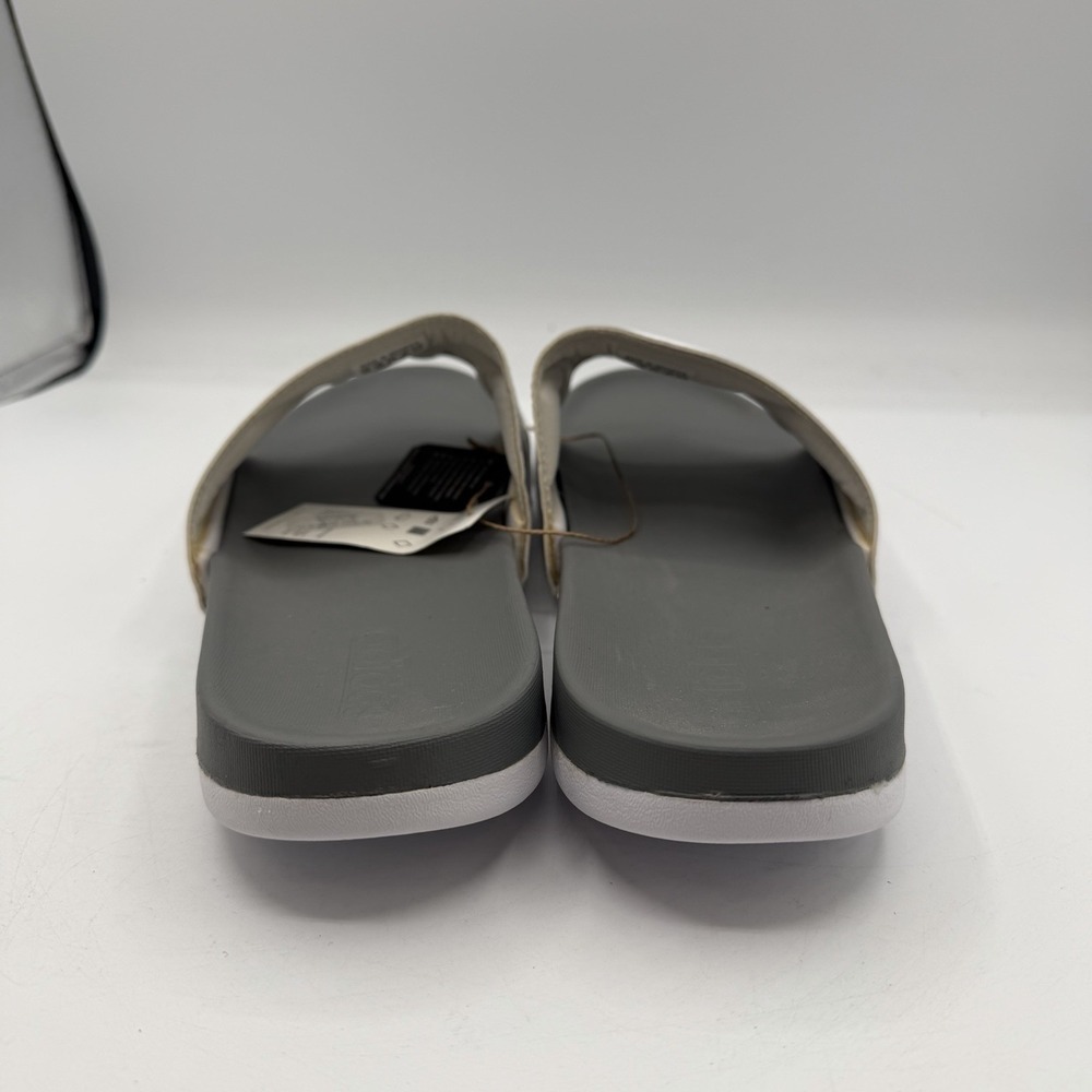 Adidas Adilette Comfort Slide Mens 14 Womens 15 White Grey Beach Sandals GZ5895 - Picture 6 of 8